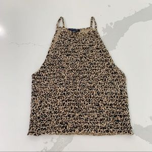 American Eagle High Neck Leopard Tank